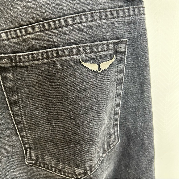 Zadig and Voltaire Patti cuff boot cut jeans size 28 gray - Picture 6 of 9